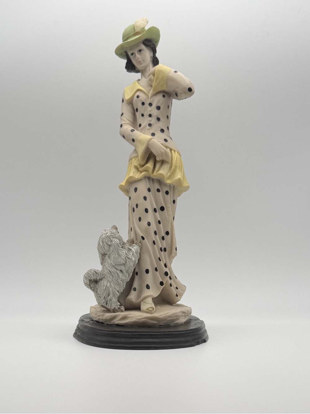 Decorative Fashion Lady Figurine in Cream and Yellow